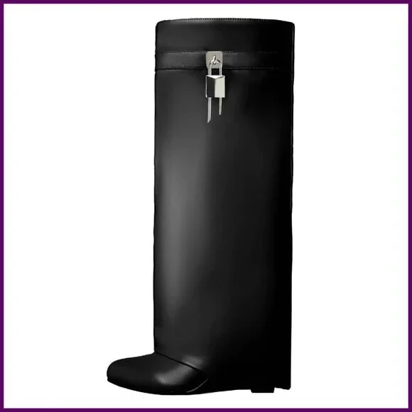 Black Women's Knee-High Boots - Picture 1 of 7